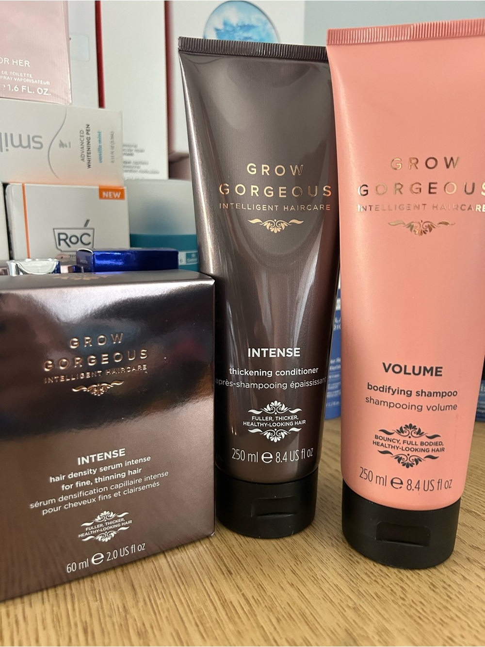 Grow Gorgeous Bundle Thickening Conditioner, Volume Shampoo & Hair Density Serum